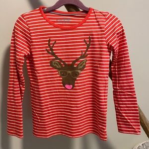 Mini Boden reindeer long sleeve T-shirt size 6-7y
